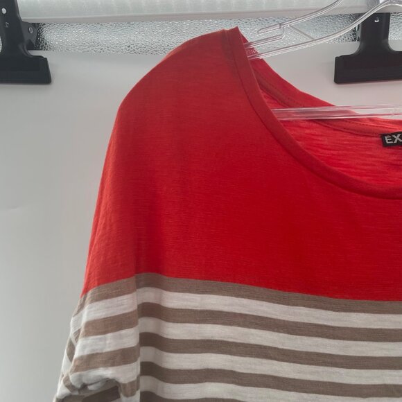Express Women's Striped T-Shirt Dress 3/4 Sleeve Multicolor Size Large - Picture 5 of 9